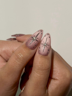Gothic Sigil Luxury Press On Nails | Nude Rose Gothic Nail Art | Nude Rose Gothic Press Ons | Occult Symbol Set | OB1007EC