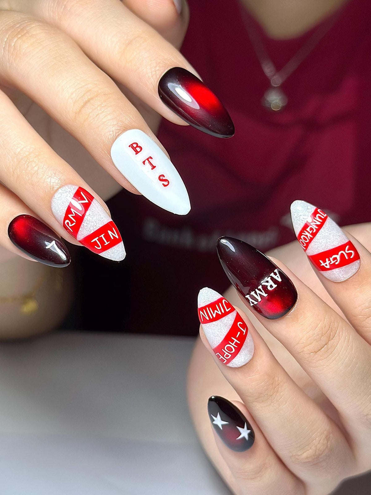 Kpop Concert Press On Nails | Pop Idol Inspired Nail Art | Glossy Stage Aesthetic Nails | Edgy Music Fan Press Ons | Handmade Nails| OB385HC