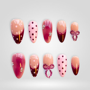Berry Dot Polka Press-On Nails - Aninail