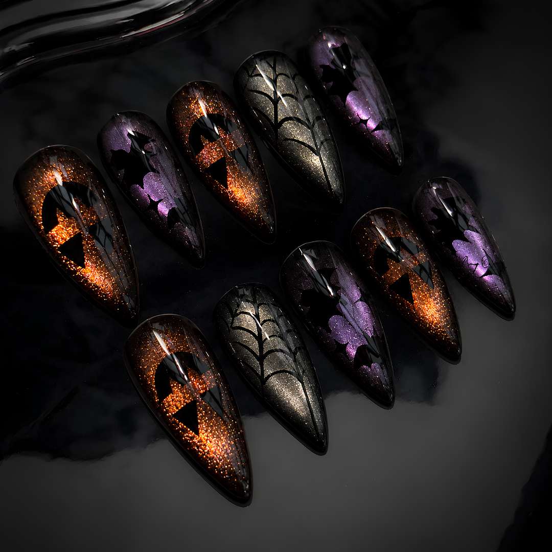 Amber Witch Cat Eye Press-On Nails - Aninail