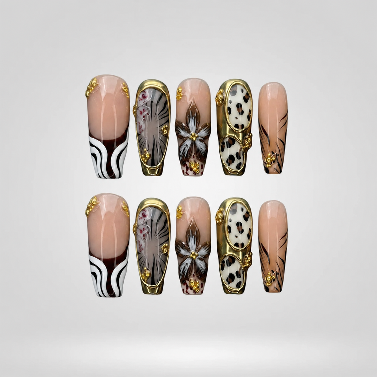 Safari Luxe Square Press-On Nails - Aninail