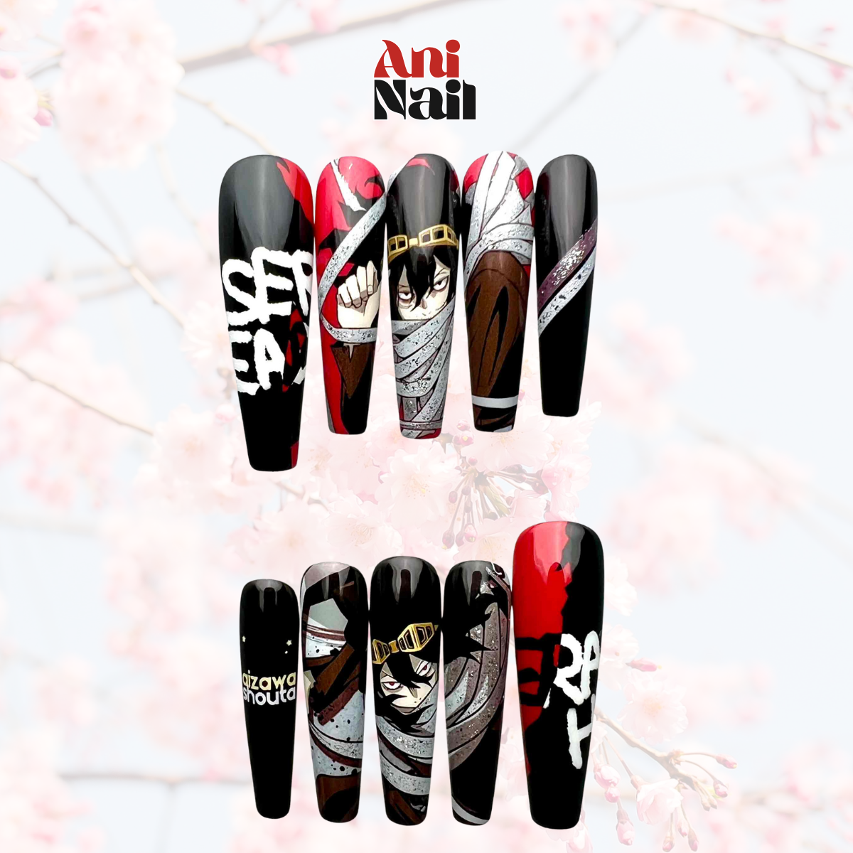 My Hero Academia Shota Aizawa Erasure Gaze Press On Nail
