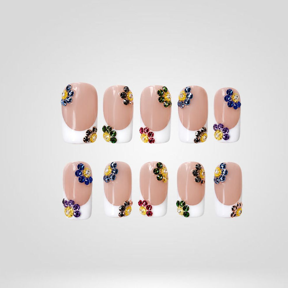 Gem Garden 3D Floral Press-On Nails - Aninail