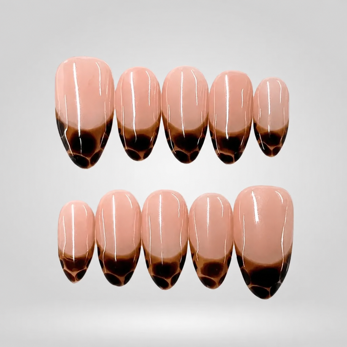 Mocha Fade Ombre Press-On Nails - Aninail