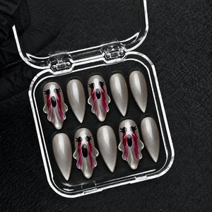 Phantom Tears Halloween Almond Press-On Nails - Aninail