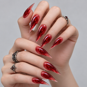 Ruby Venom Claw Press-On Nails - Aninail