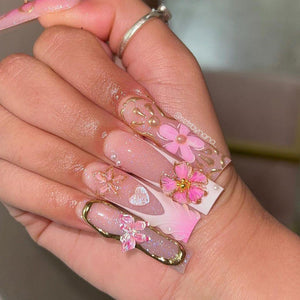 Blossom Luxe 3D Floral Press-On Nails - Aninail