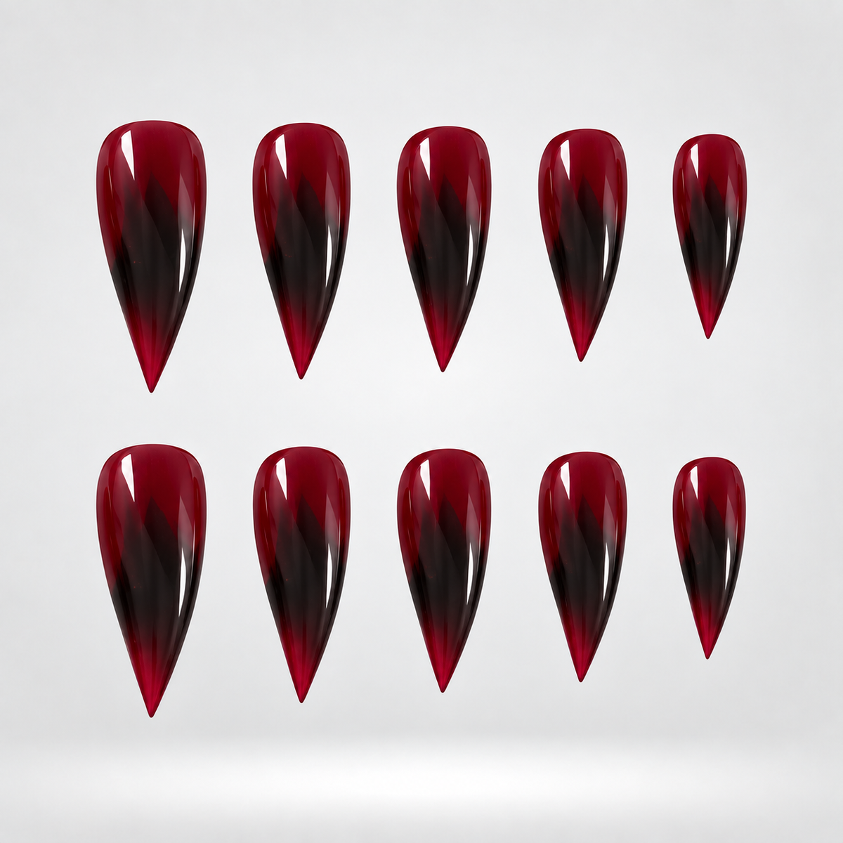 Crimson Eclipse Claw Press-On Nails - Aninail