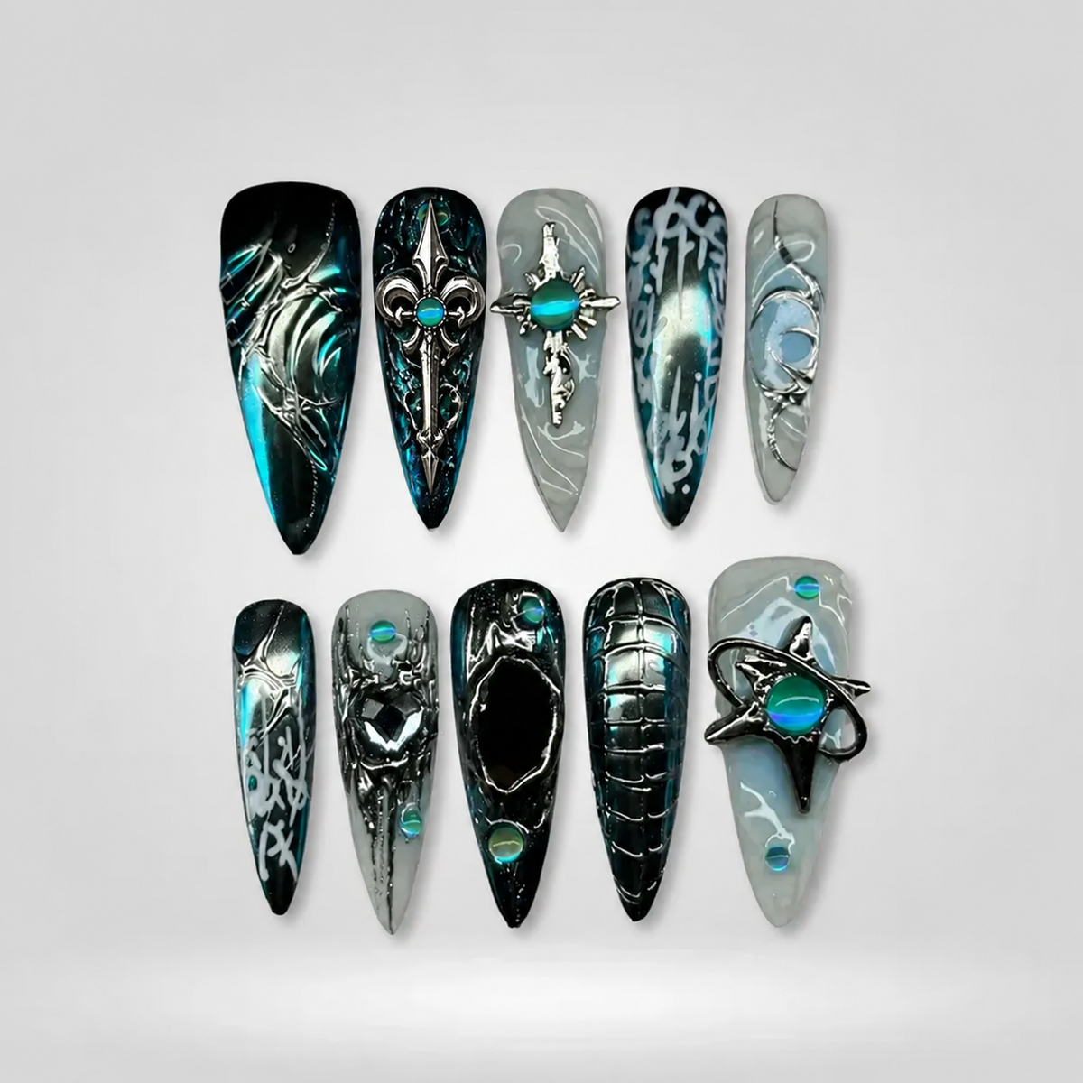 Neon Blaze Stiletto Press-On Nails - Aninail