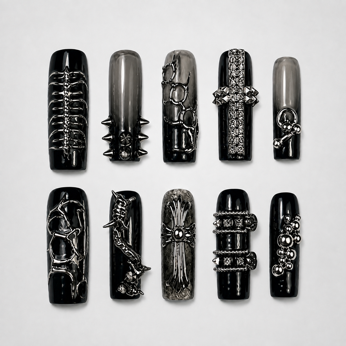 Iron Ritual Gothic Spike Press-On Nails - Aninail