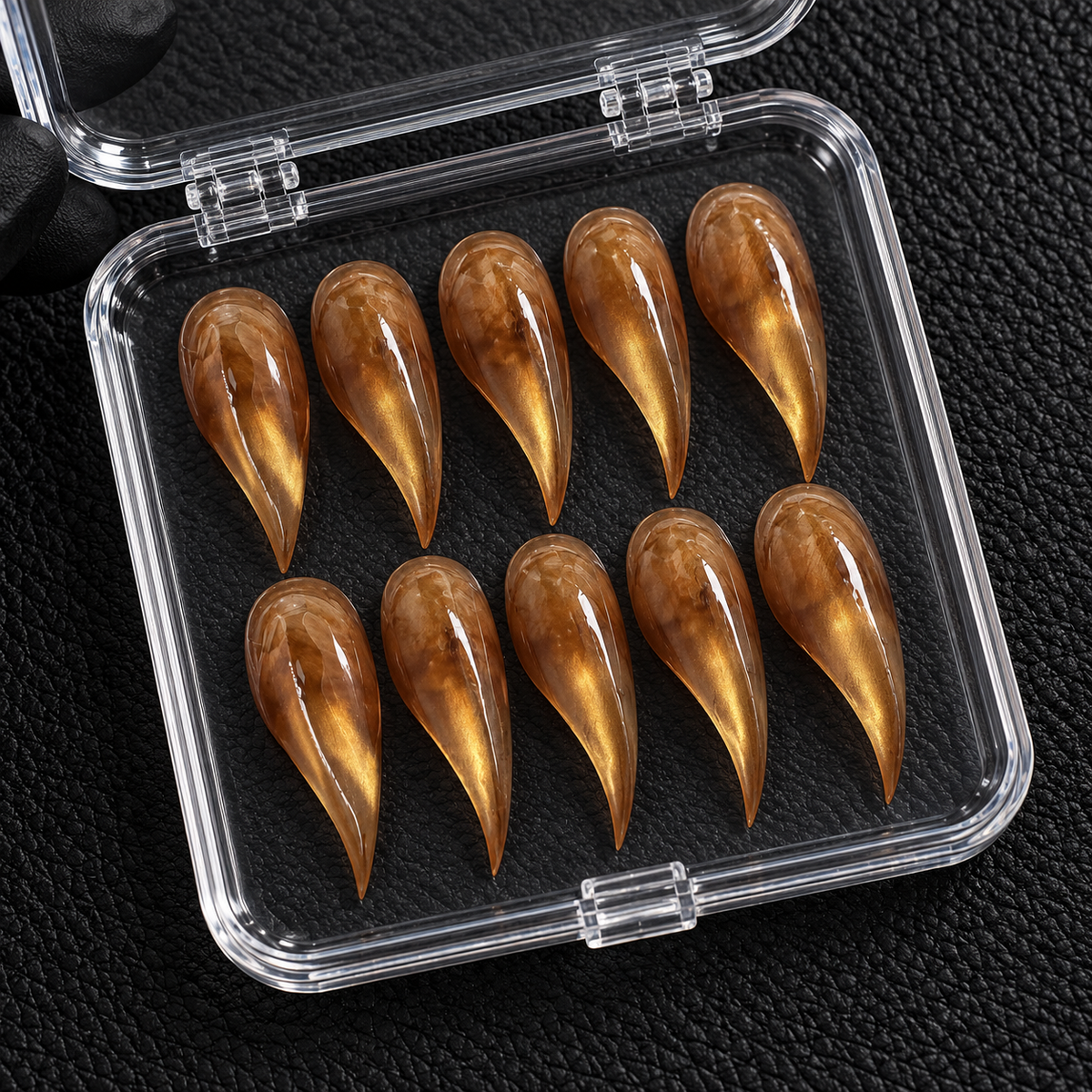 Amber Fang Claw Press-On Nails - Aninail