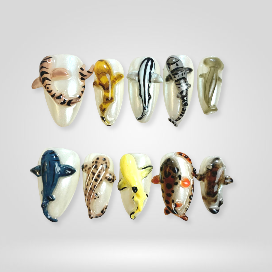 Koi Ocean 3D Tropical Press-On Nails - Aninail