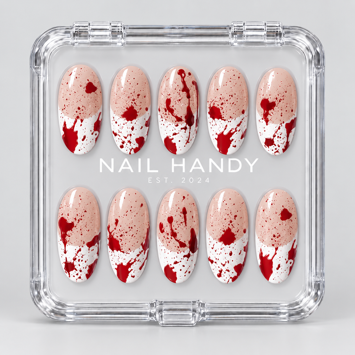 Crimson Evidence Halloween Almond Press-On Nails - Aninail