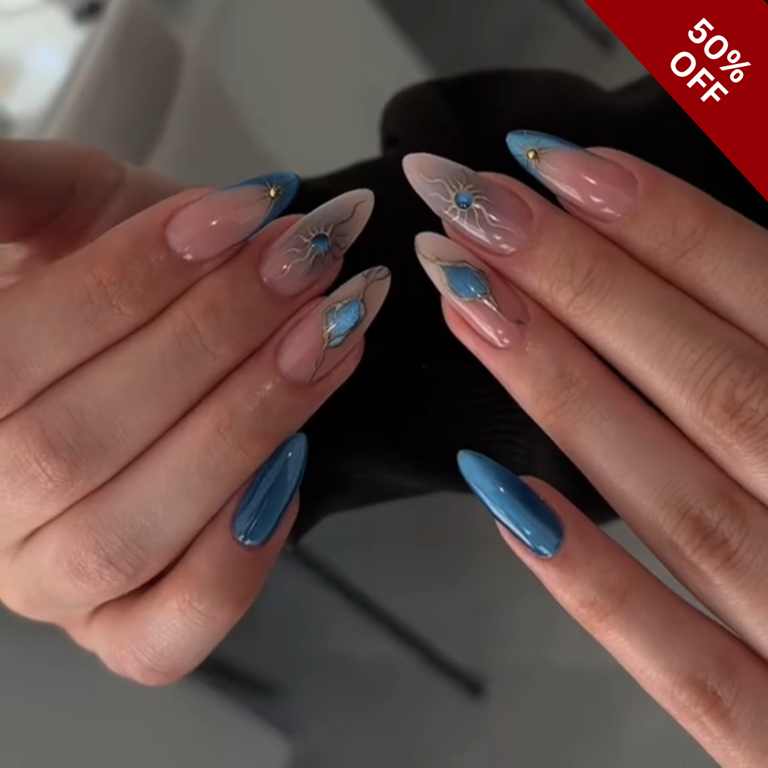 Golden Whisper Pearl Floral Press-On Nails - Aninail