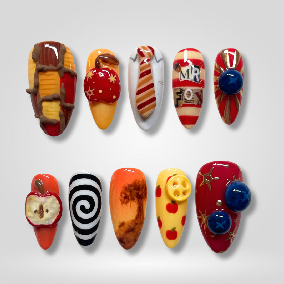 Golden Fox 3D Autumn Harvest Press-On Nails - Aninail