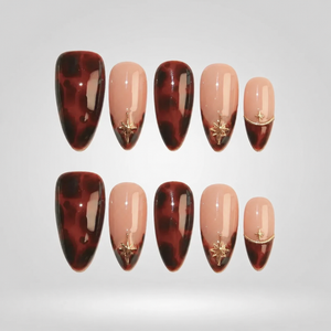 Tortoise Chic Almond Press-On Nails - Aninail