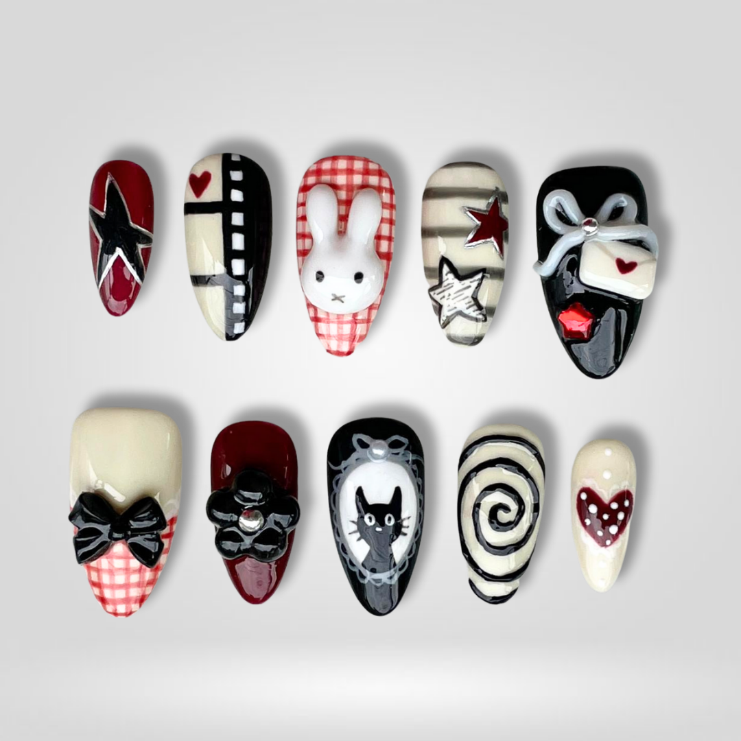 Bunny Star 3D Cute Press-On Nails - Aninail
