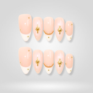 Golden Star French Tip Press-On Nails - Aninail