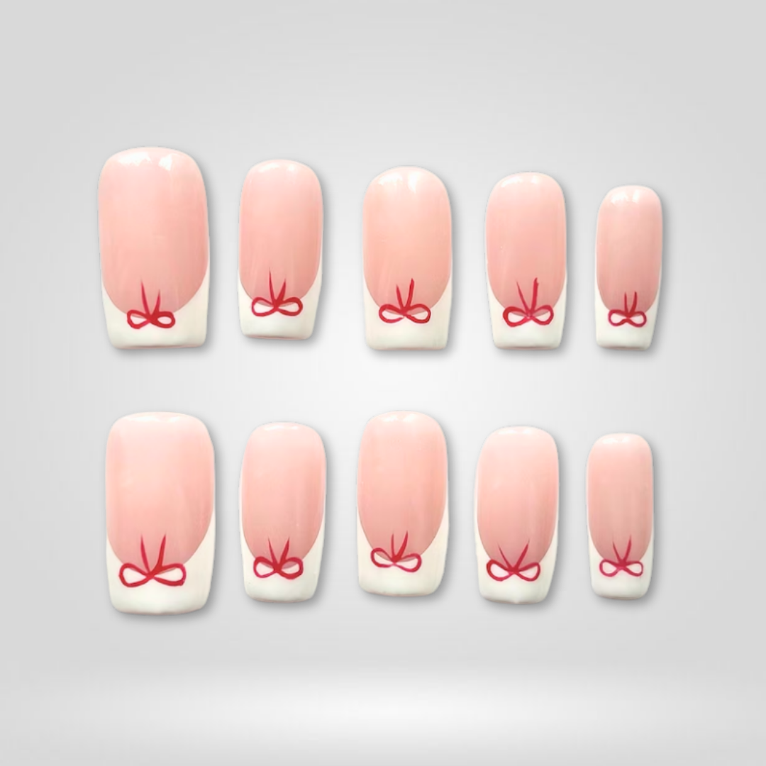 Ribbon French Tip Press-On Nails - Aninail