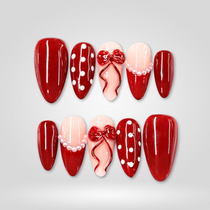 Red Frost Christmas Press-On Nails - Aninail