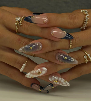 Midnight Elegance 3D Press-On Nails - Aninail