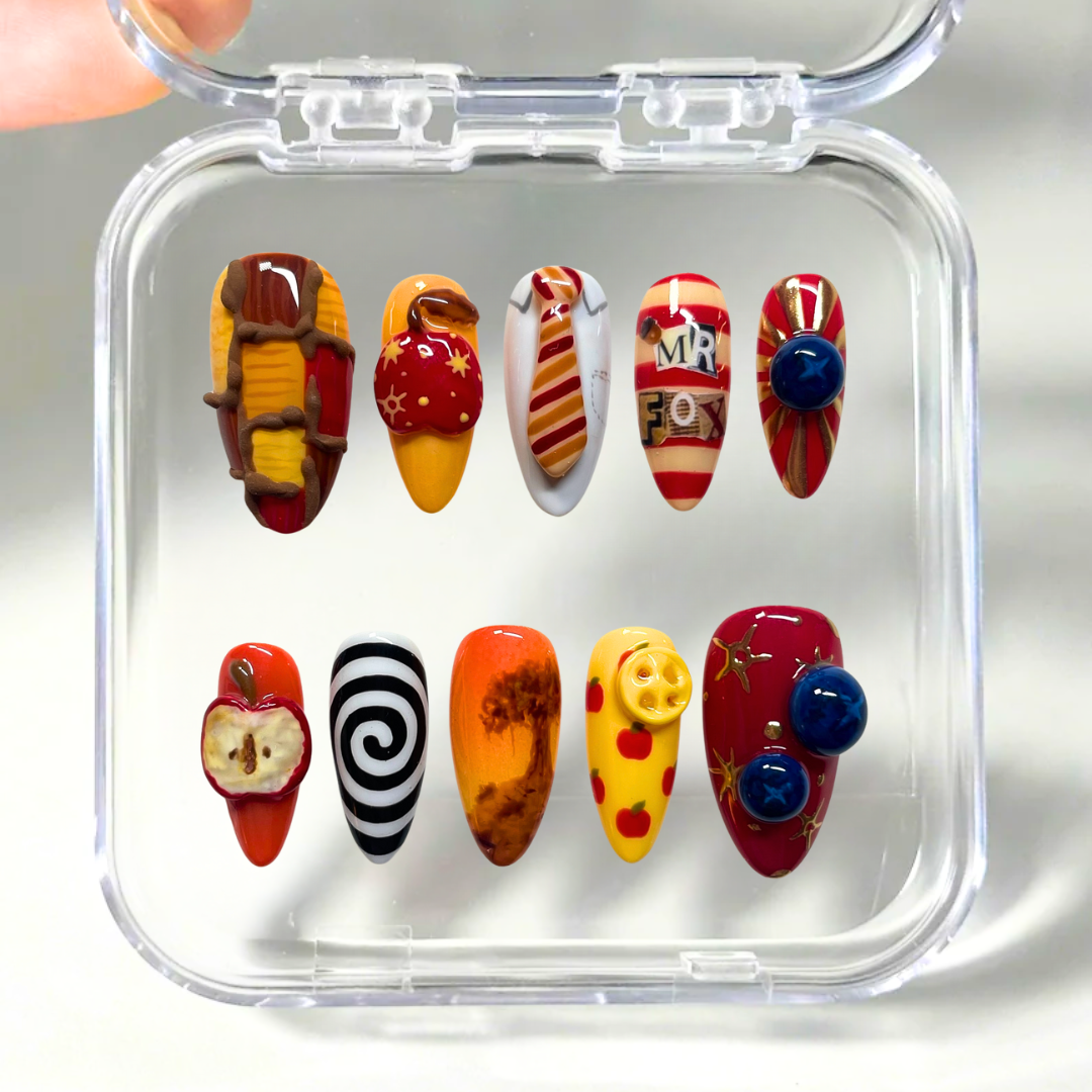 Golden Fox 3D Autumn Harvest Press-On Nails - Aninail