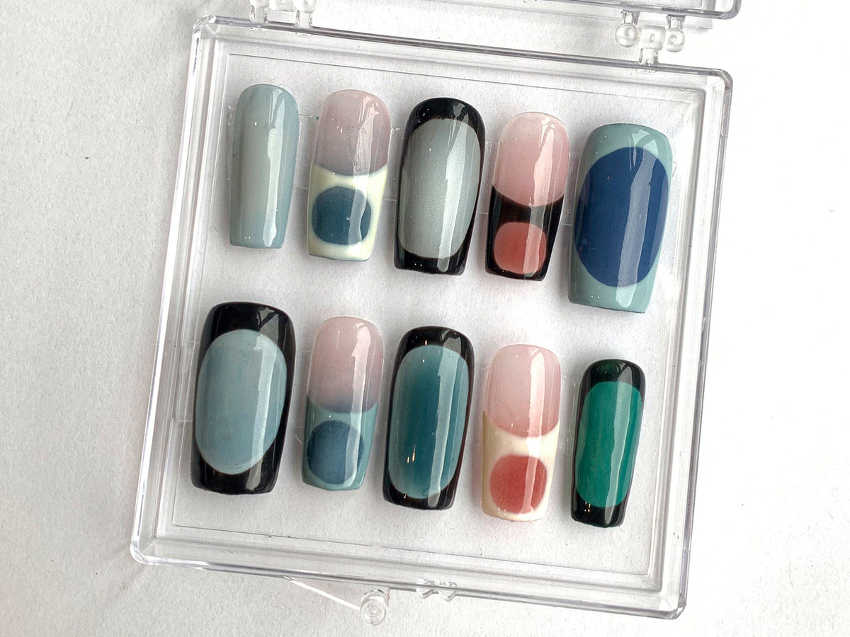 Classic French Tip Press On Nails | Sophisticated Square French Nail Art | Custom Handpainted Acrylic Nails | Y2k Nails | OC273T
