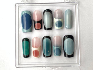 Classic French Tip Press On Nails | Sophisticated Square French Nail Art | Custom Handpainted Acrylic Nails | Y2k Nails | OC273T