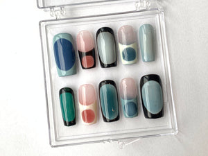 Classic French Tip Press On Nails | Sophisticated Square French Nail Art | Custom Handpainted Acrylic Nails | Y2k Nails | OC273T