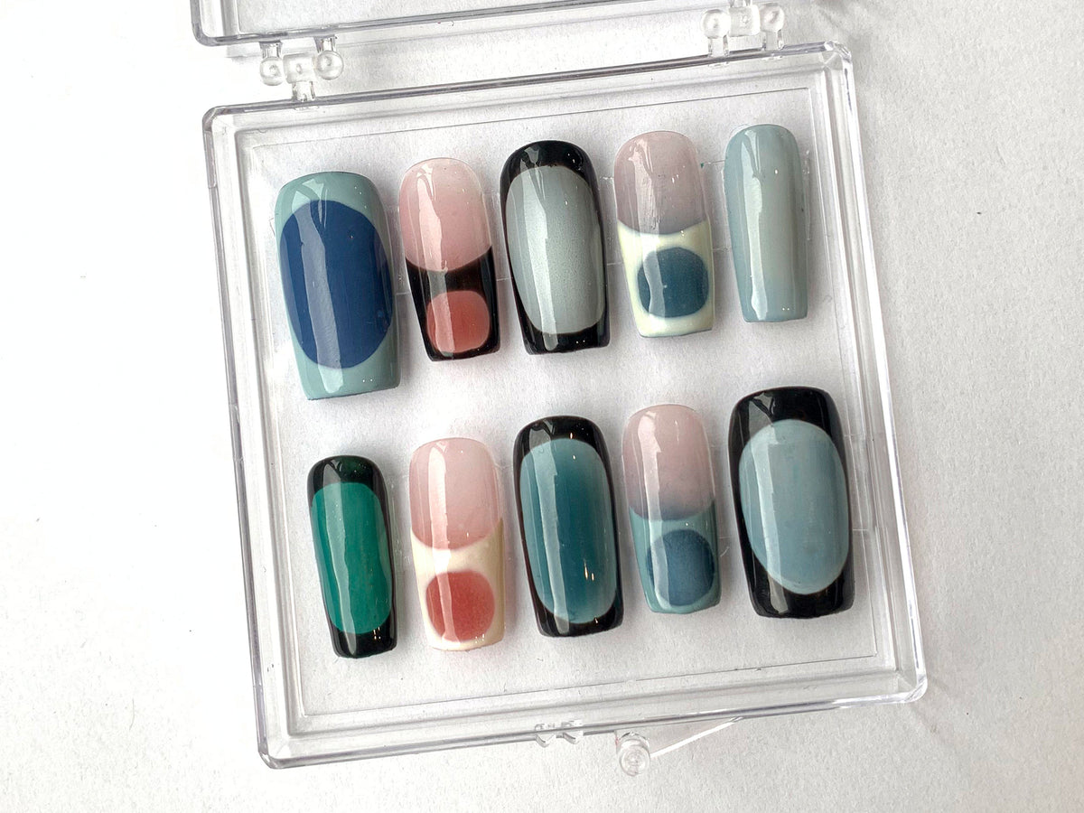 Classic French Tip Press On Nails | Sophisticated Square French Nail Art | Custom Handpainted Acrylic Nails | Y2k Nails | OC273T