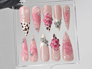 Leopard French Tip Press On Nails | OB66L