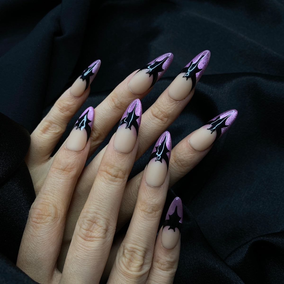 Ghost Party Almond Press-On Nails - Aninail