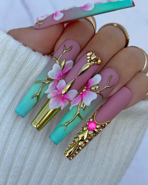 Luxury Sakura Blossom Press On Nails | $500 Sets OA03L