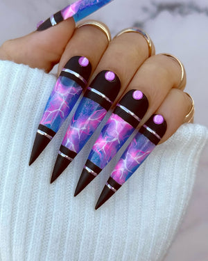 Galaxy Lightning Press On Nails | $500 Sets OA01L