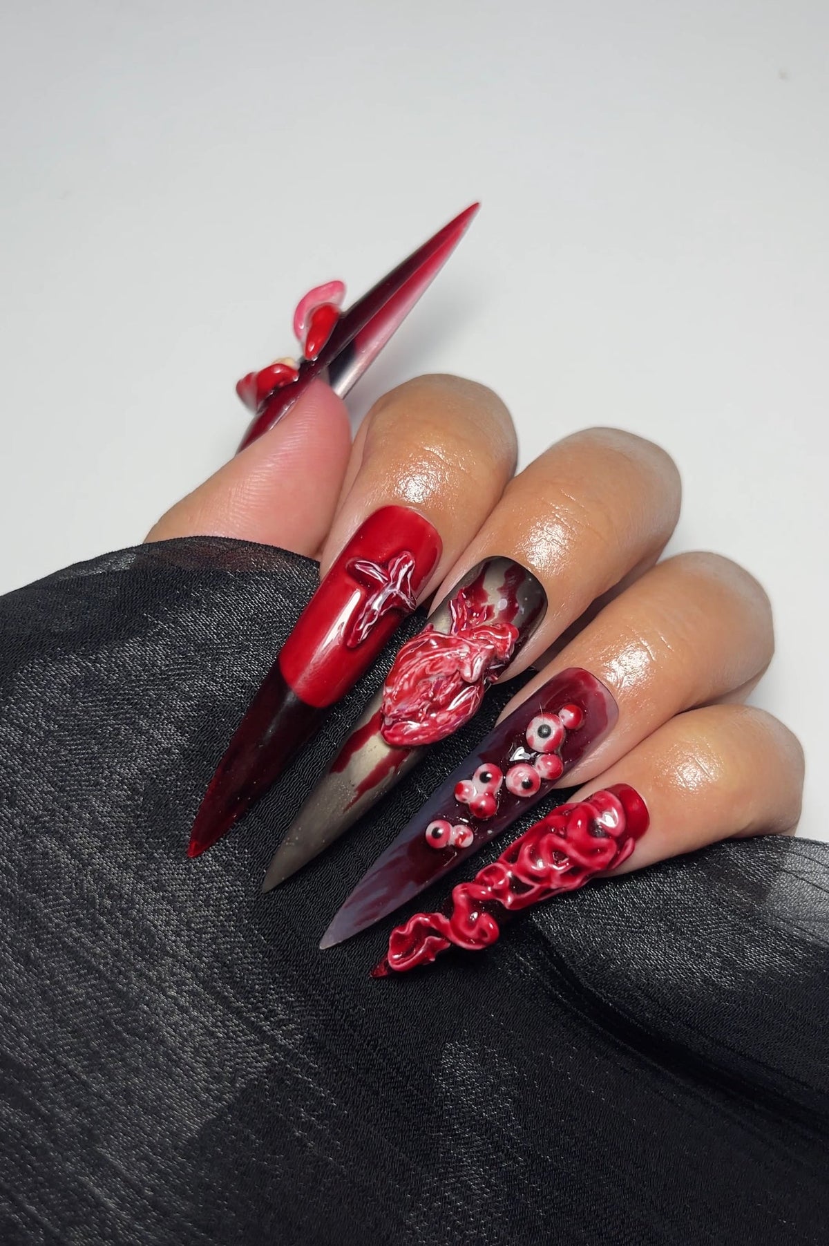 Bloody Anatomical Heart Press On Nails | $500 Sets OA08L