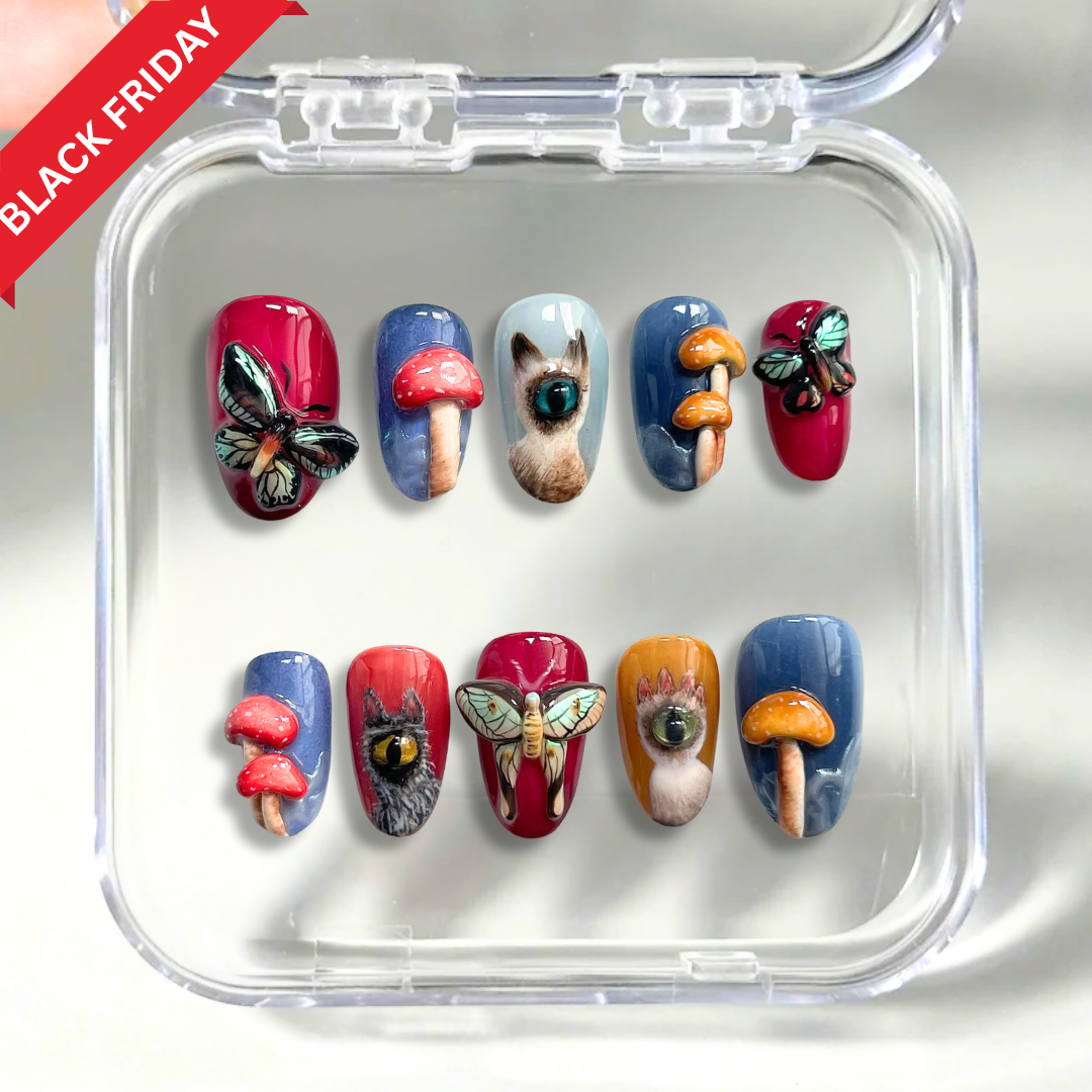 Mystic Mushroom 3D Press-On Nails - Aninail