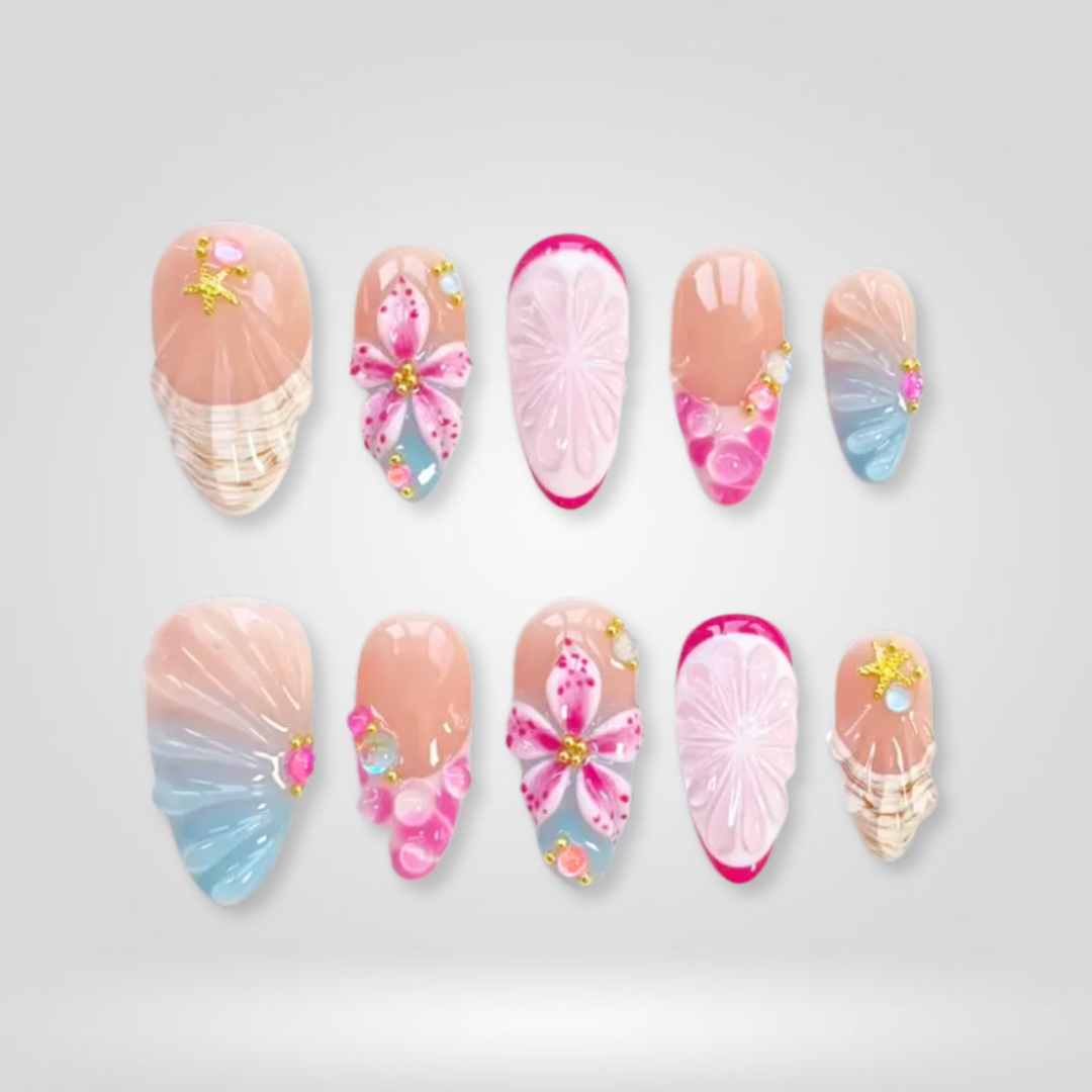 Ocean Petals Press-On Nails - Aninail