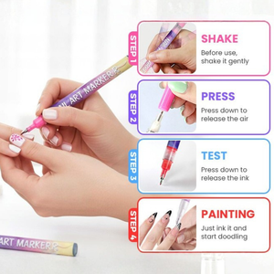12-Color Nail Art Pen Set - Aninail