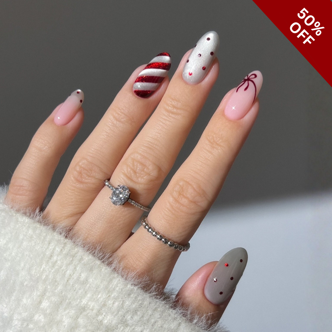Holiday Sparkle Christmas Press-On Nails - Aninail