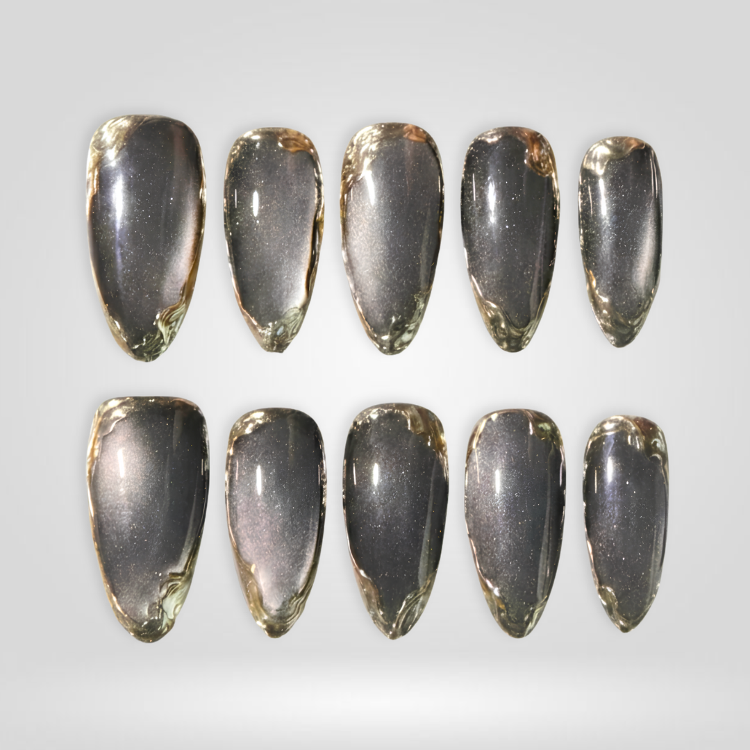 Smoke Glass Frosted Press-On Nails - Aninail