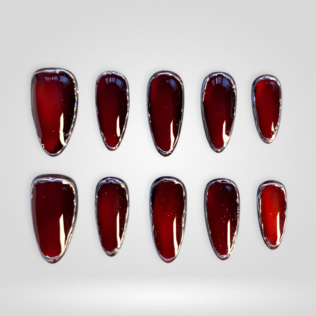 Cherry Glass Floral Press-On Nails - Aninail