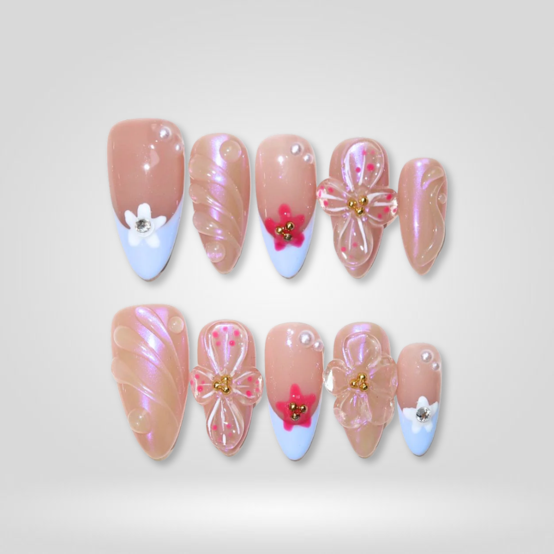 Petal Pop 3D Floral Press-On Nails - Aninail