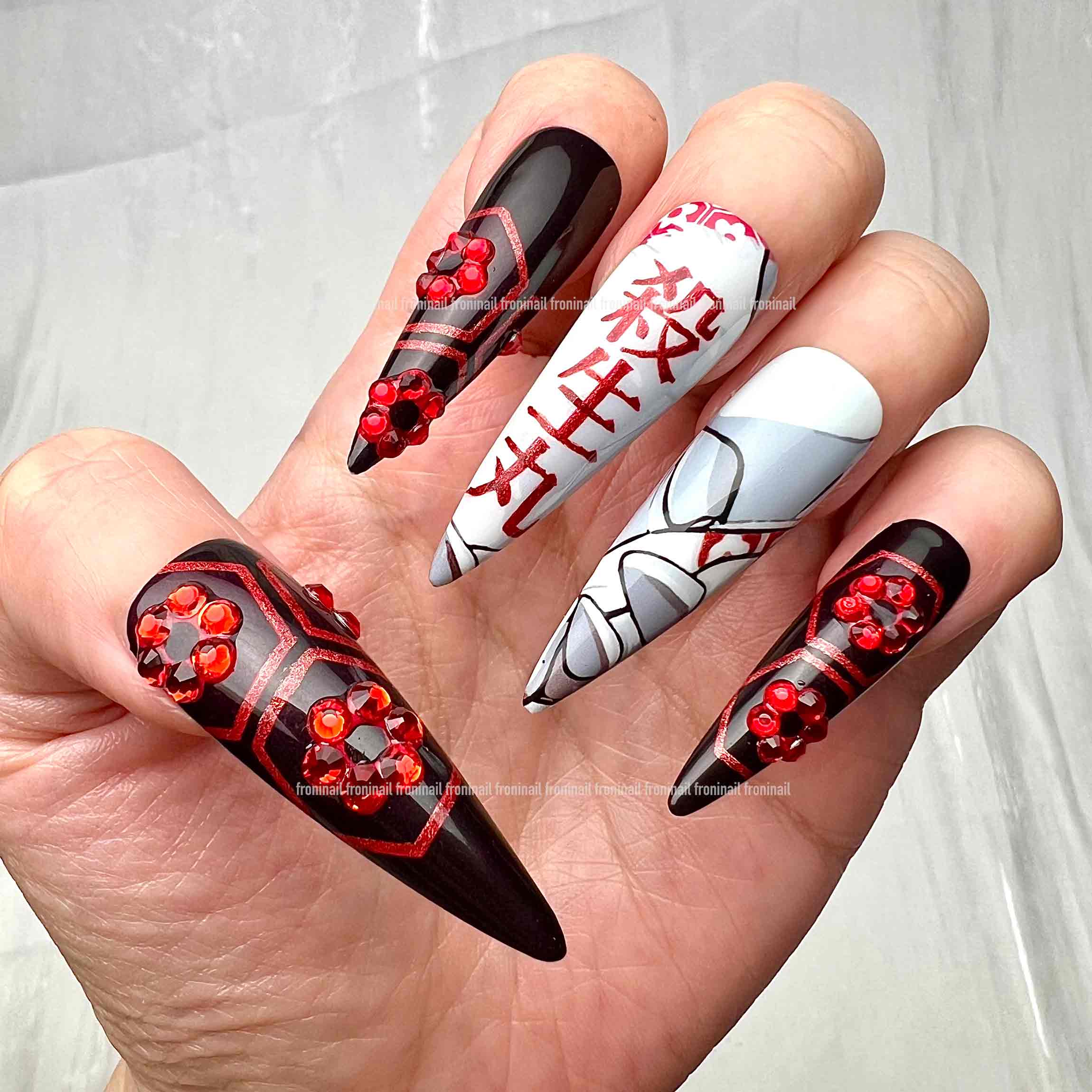 Crescent Dominion Sesshomaru Inspired Anime Nail Box – Handmade Press-On Nails