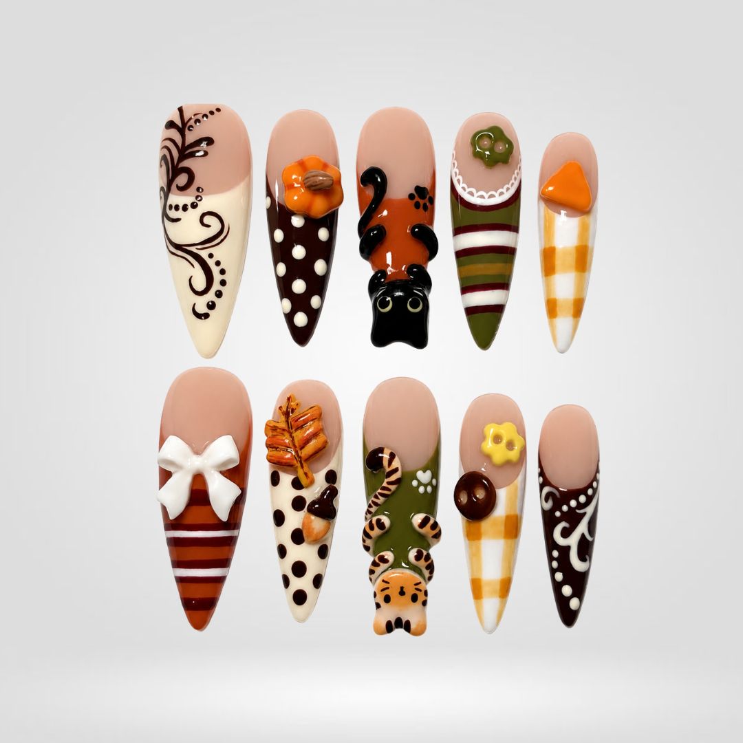 Kitten Parade 3D Press-On Nails - Aninail