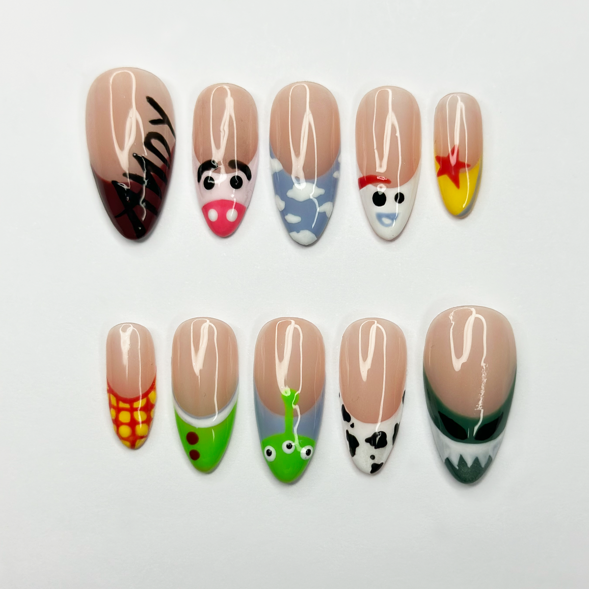 Cowgirl Western Press On Nails | Woody Buzz Alien Cow Print Nails, Cute Cartoon Nail Set, Gift for Her OB437LG