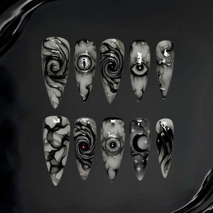 Shadow Gaze 3D Eye Press-On Nails - Aninail