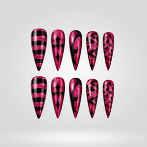 Berry Venom Spider Cat Eye Press-On Nails - Aninail