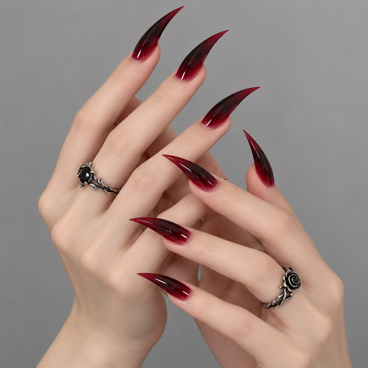 Crimson Eclipse Claw Press-On Nails - Aninail