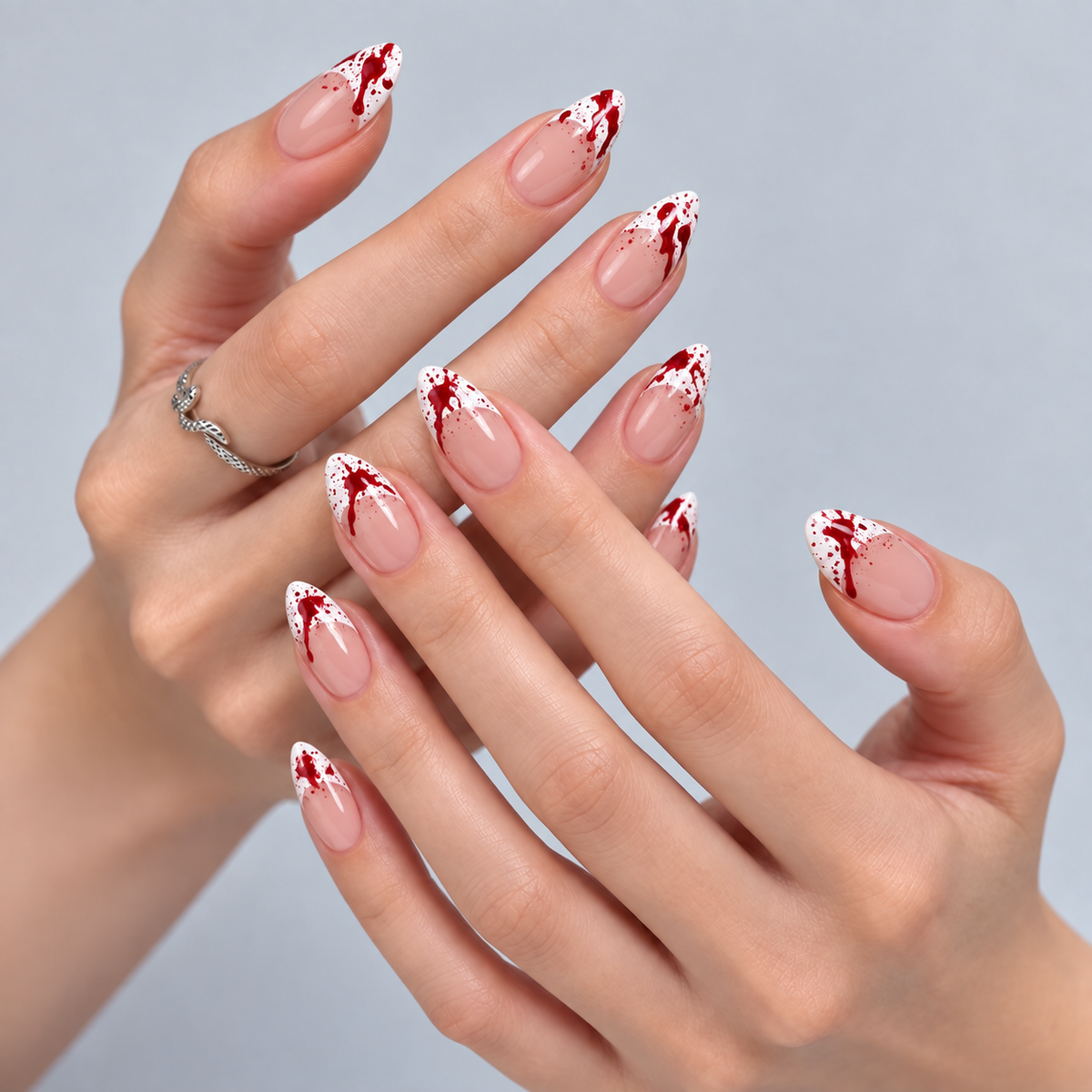 Crimson Evidence Halloween Almond Press-On Nails - Aninail
