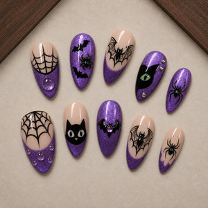 Amethyst Web Cat Eye Press-On Nails - Aninail